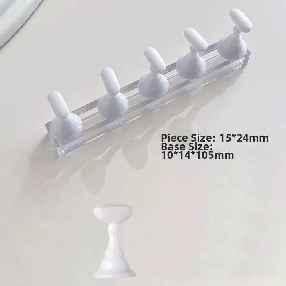 5-Pack Magnetic Nail Art Display Stand – Crystal Base Holder