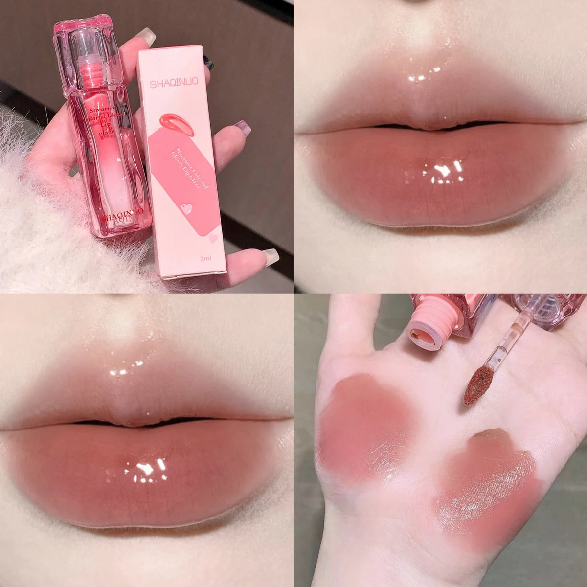 SHAQINUO Mirror Gloss Lip Glaze – Hydrating Tinted Lip Gloss