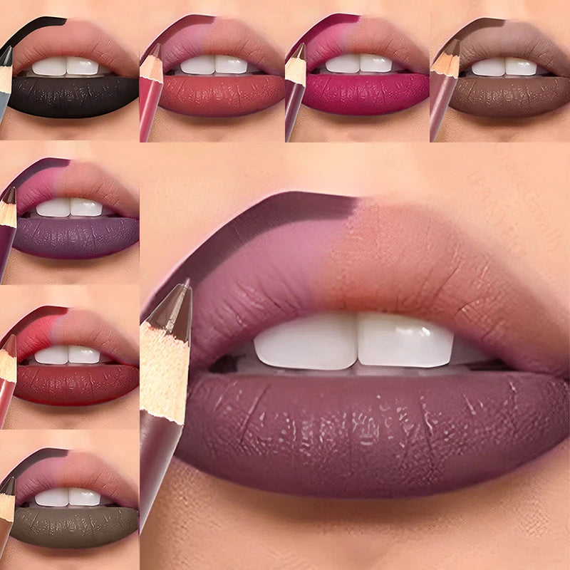 Waterproof Matte Lip Liner Pencil | 28 Shades, Long-Lasting