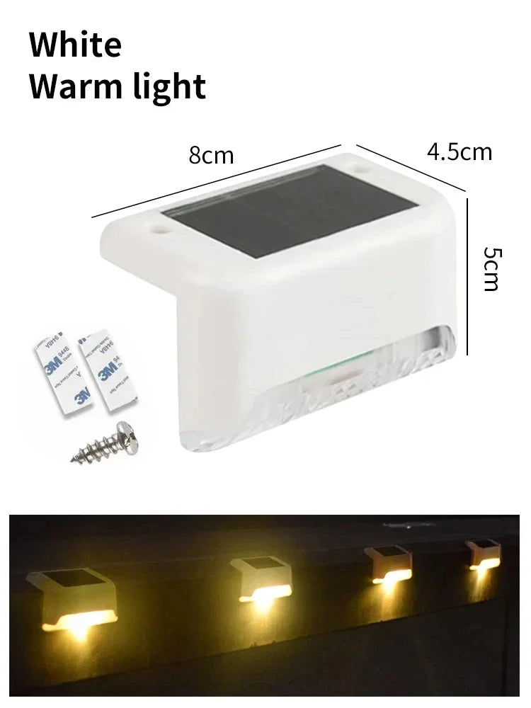Waterproof LED Solar Deck Lights – Outdoor Fence Wall Lamp Solar Outdoor Light PRIMED White Warm Light 1 Pieces