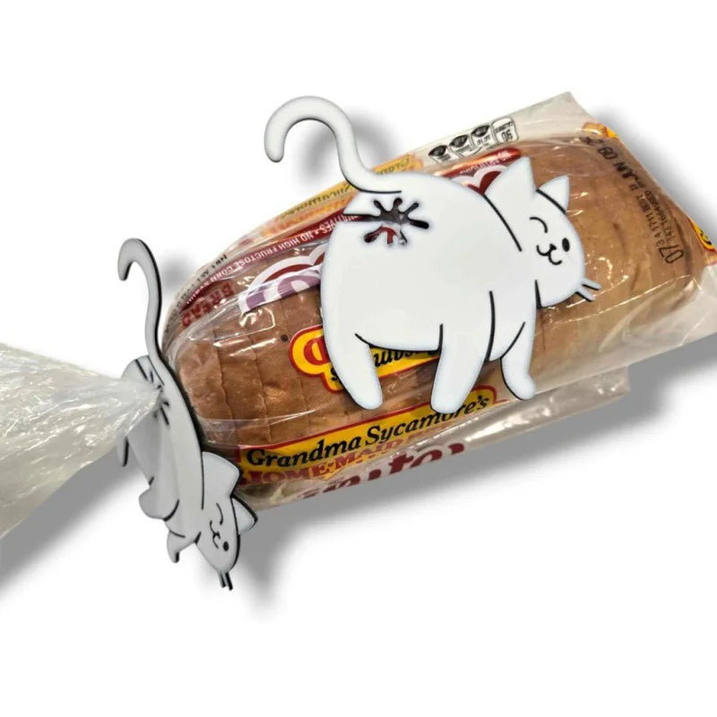 2PCS 3D Cat Butt Bag Clips – Funny Snack & Bread Sealer Novelty Bag Clip PRIMED