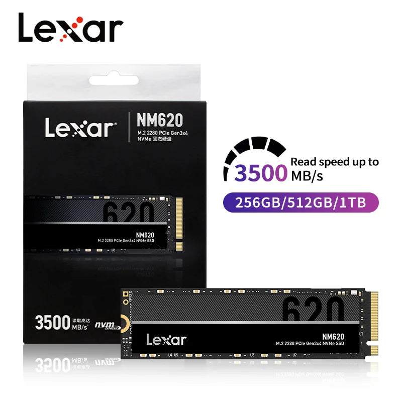 Lexar NM620 NVMe M.2 2280 PCIe 3.0 SSD 256GB 512GB 3500MB/s NVMe Internal SSD PRIMED