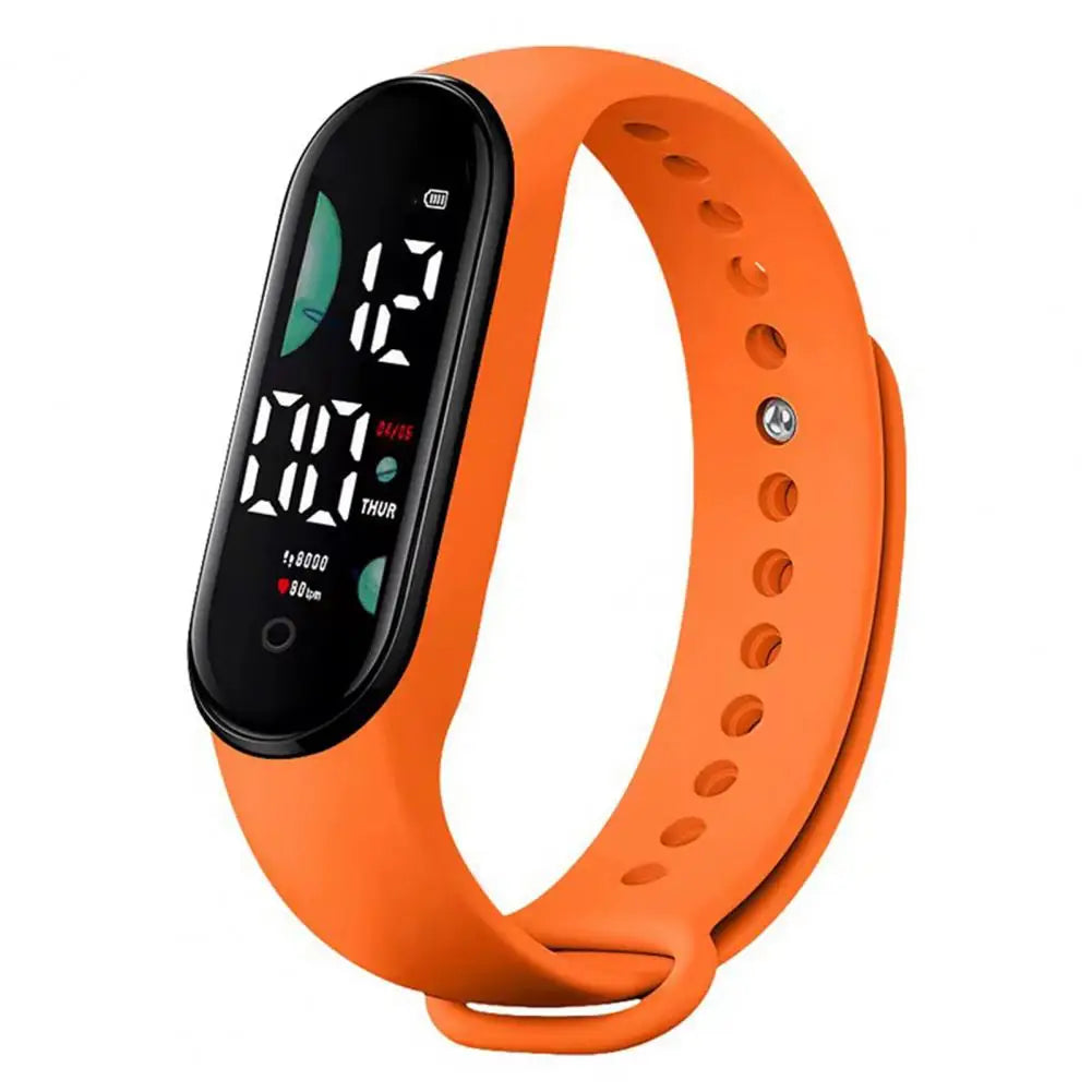 M9 Kids LED Digital Touch Watch – Waterproof Sports Bracelet Kids Digital Watch PRIMED orange