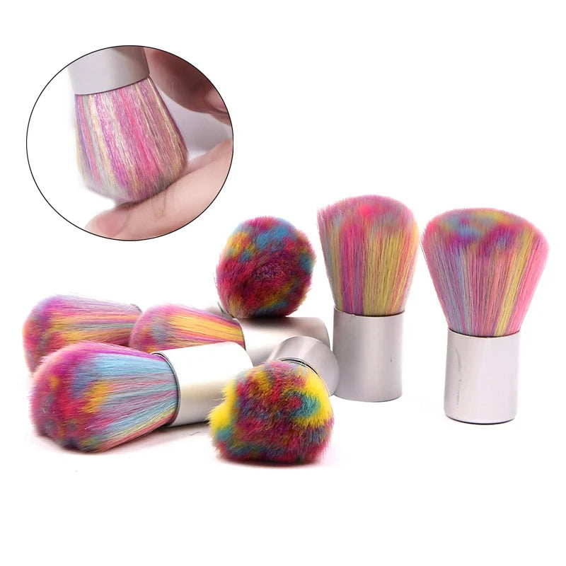 Rainbow Nail Dust Brush – Soft Bristle Acrylic & UV Cleaner