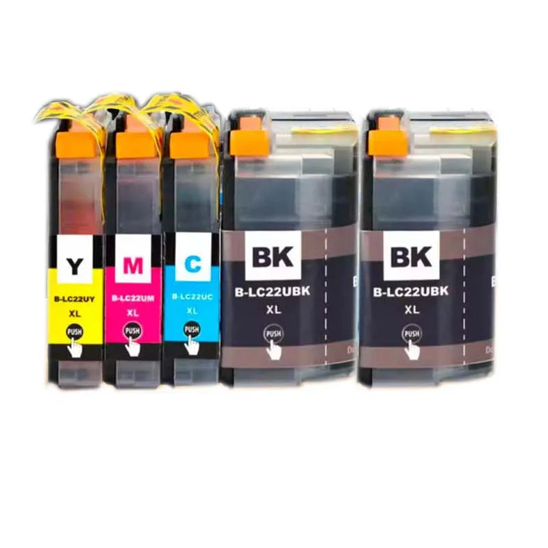 Brother LC22U LC22UXL Compatible Ink Cartridges – 4 Pack Ink Cartridge Set PRIMED one set add black
