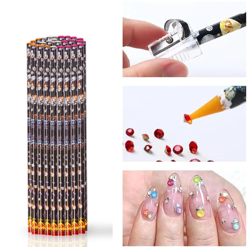 Nail Art Dotting Pen & Rhinestone Picker Wax Pencil – 3–50 Pcs Nail Art Dotting Tool PRIMED