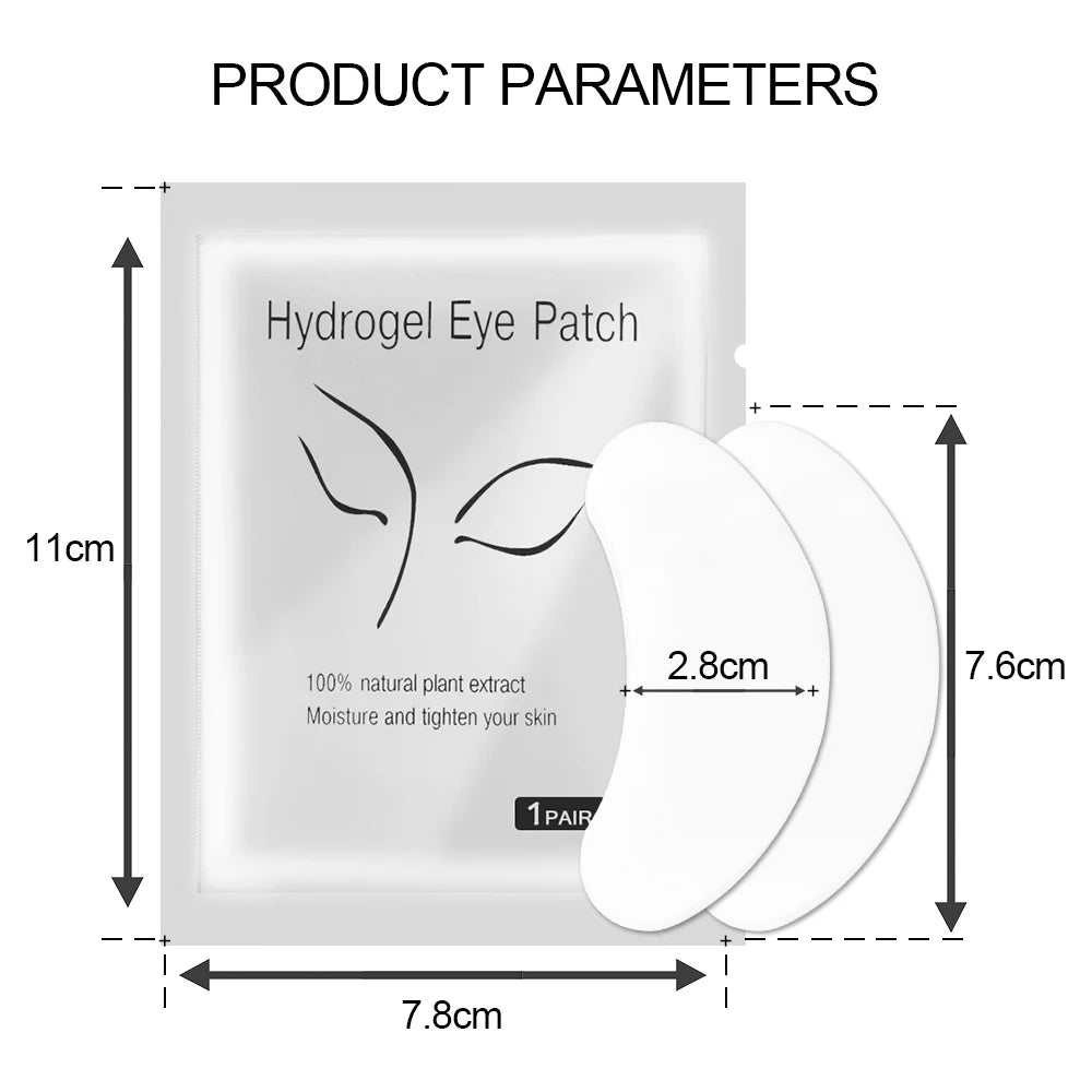 50 Pairs Hydrogel Under Eye Patches for Lash Extensions Lash Extension Pads PRIMED