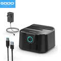 GODO Single Bay USB 3.0 HDD Dock – 2.5/3.5" SATA, 20TB HDD Docking Station PRIMED US Plug SATA