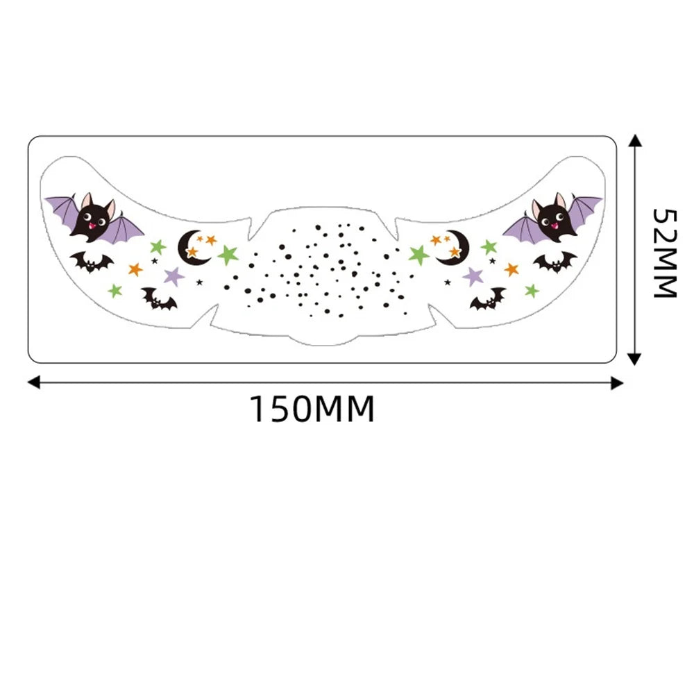 Halloween Glow Temporary Face Tattoo Sticker – Waterproof Decal Temporary Tattoo Sticker PRIMED Style 4