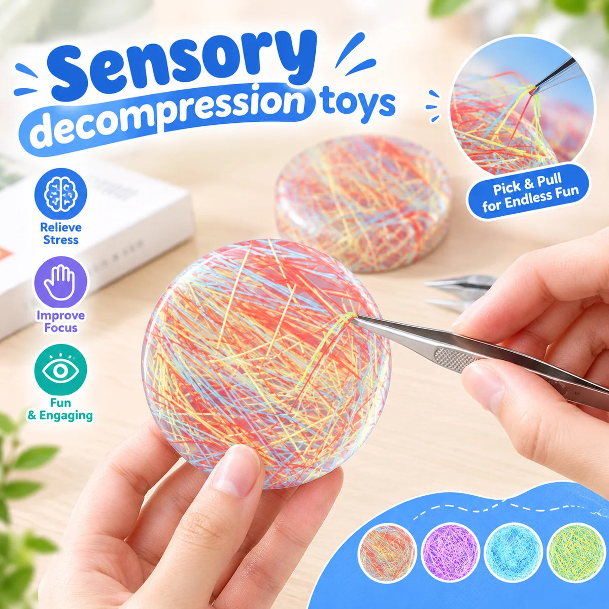 Sensory Fidget Picky Pad with Tweezers | Focus & Calm Toy