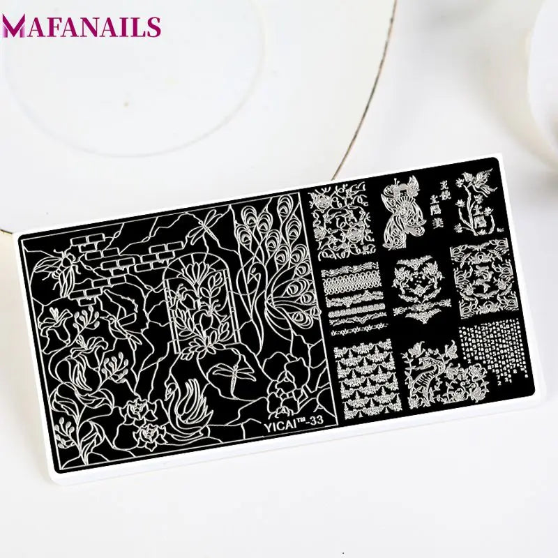 Nail Stamping Plate Lace Flower Peacock DIY Stencil #YC33