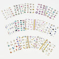 15-Pc Gold Bronzing 3D Heart Laser Nail Slider Sticker Decals Nail Art Stickers PRIMED NLS253-S1