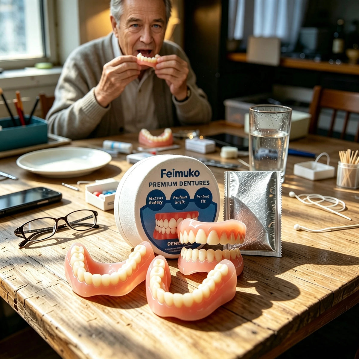 Soft Silicone Snap-On Dentures Full Set – Upper & Lower Teeth