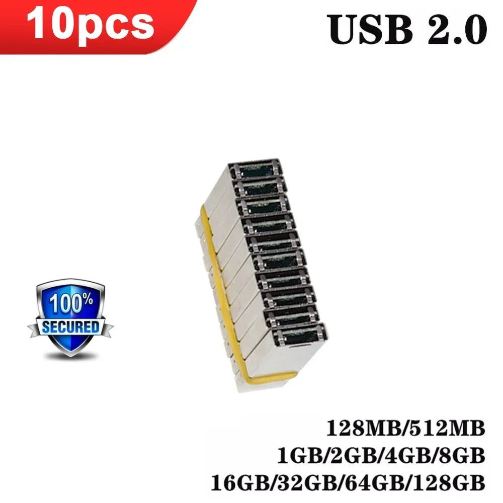 USB 2.0 Flash Drive 4GB–128GB | Metal Pen Drive Memory Key USB Flash Drive PRIMED