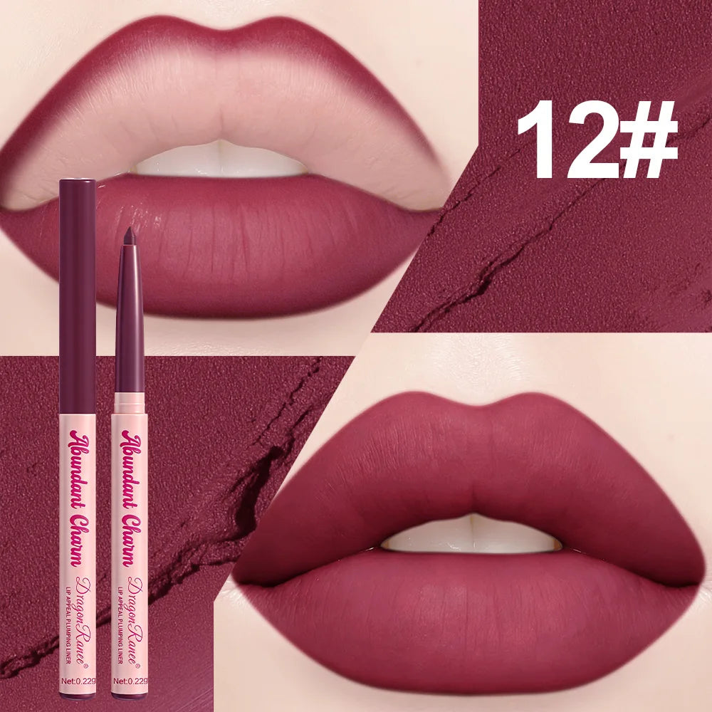 Rose Pink Matte Lip Liner Pencil – Waterproof, Long-Lasting Lip Liner Pencil PRIMED 12