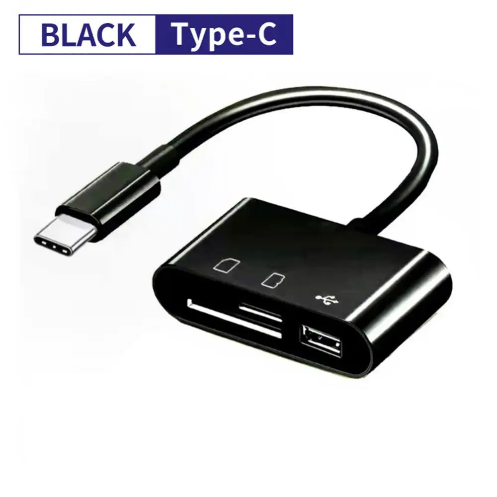 USB-C SD & TF Card Reader OTG Adapter | iPhone 15 MacBook USB-C Card Reader PRIMED black