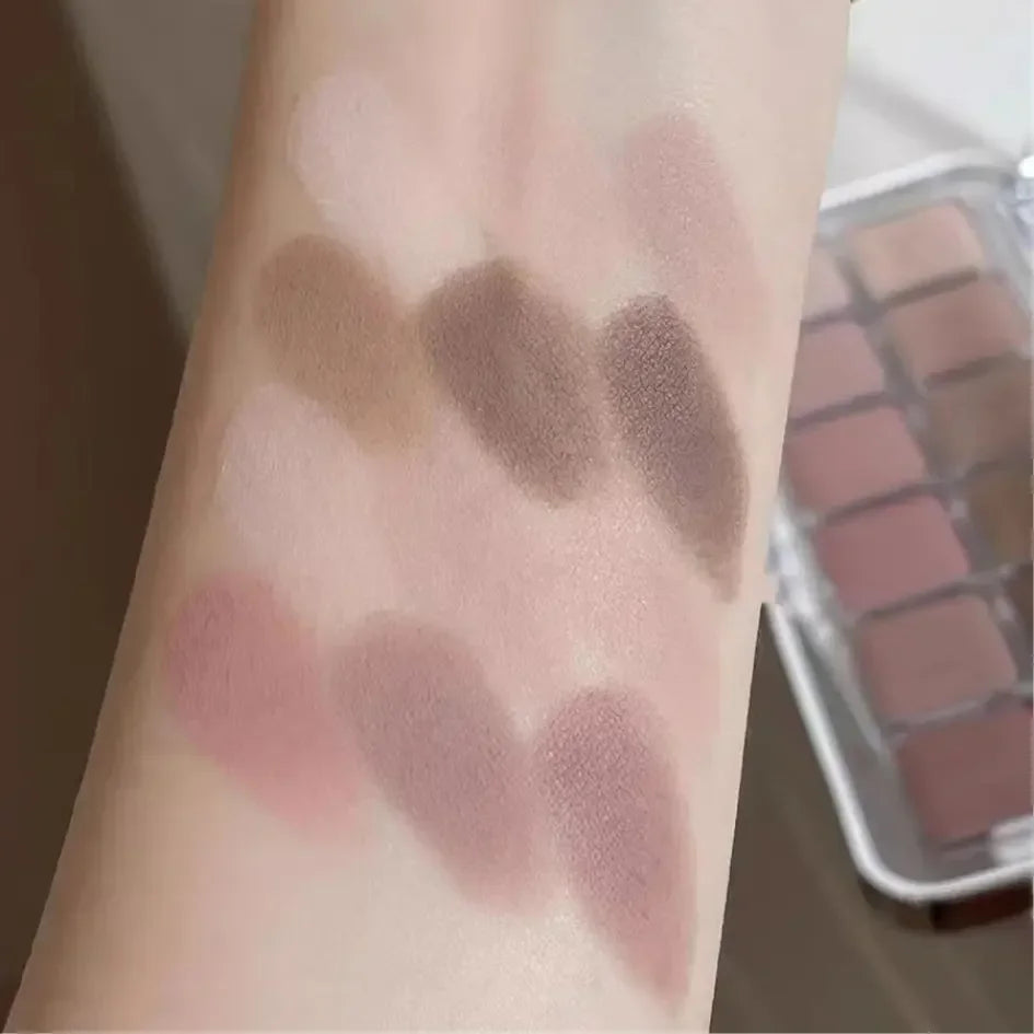 12-Color Matte Eyeshadow Palette | Korean Tea & Apricot Tones Eyeshadow Palette PRIMED