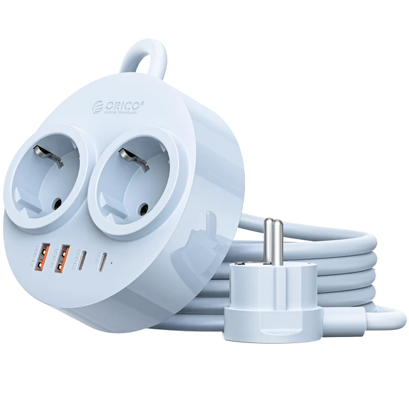 ORICO Magnetic EU Power Strip PD 20W Fast Charging 2AC 4 USB Magnetic Power Strip PRIMED 1.6M 3A2U2C Blue China Mainland EU Plug