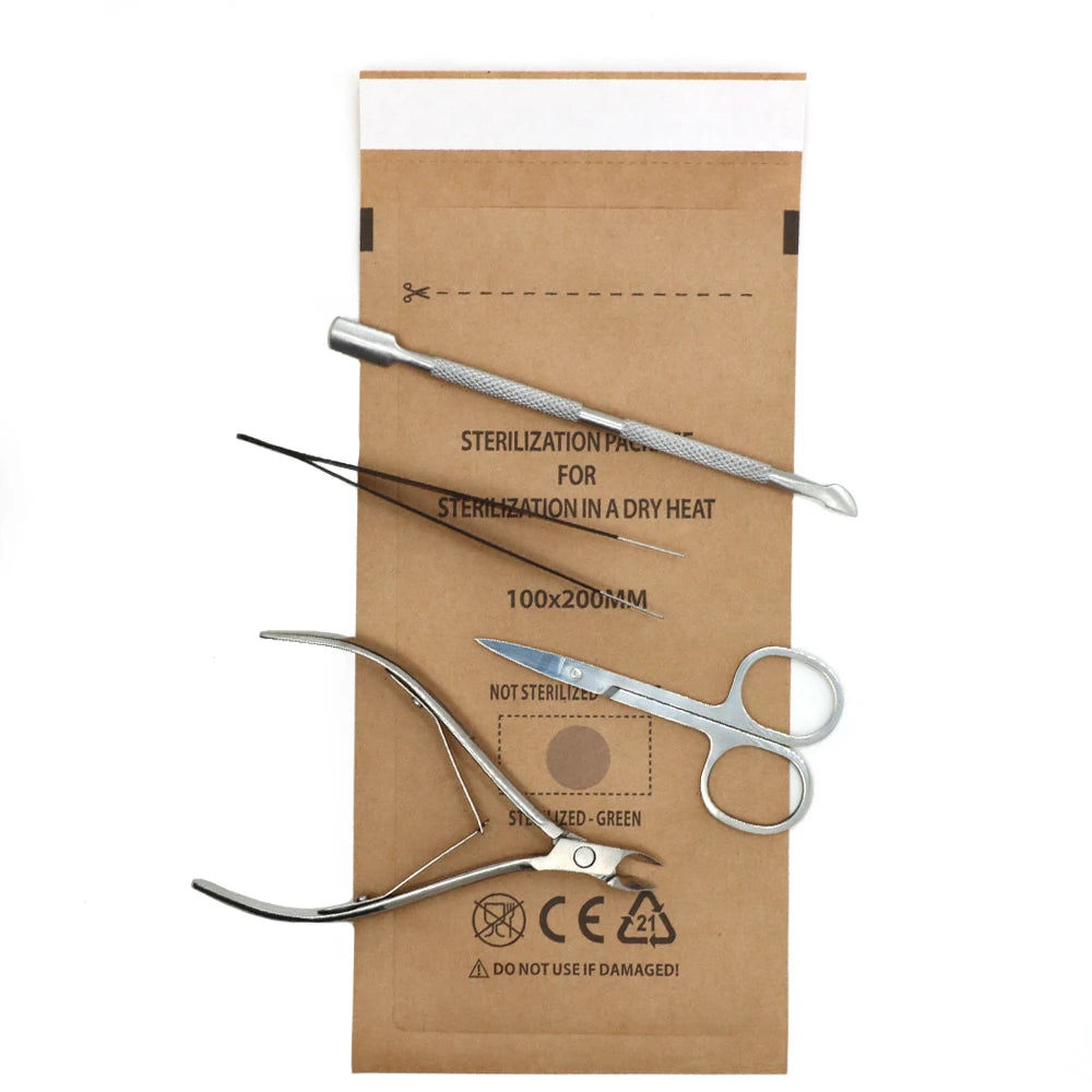 Nail Tool Sterilization Pouches Self-Seal Kraft Bags 20/50/100