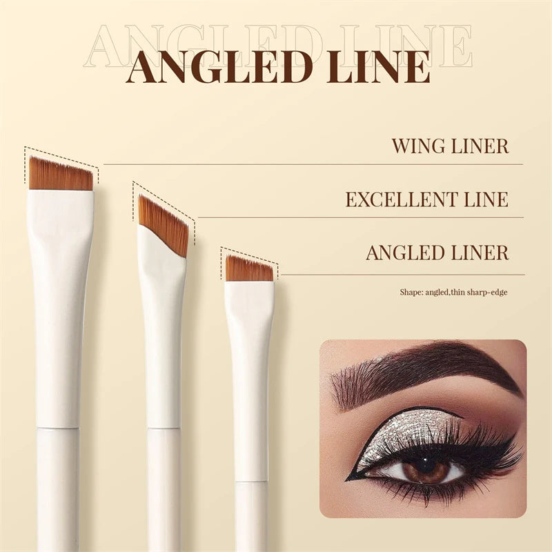 Angled Eyeliner & Eyebrow Brush Set – 1, 3, 7 or 9 Pcs Eye Makeup Brush Set PRIMED