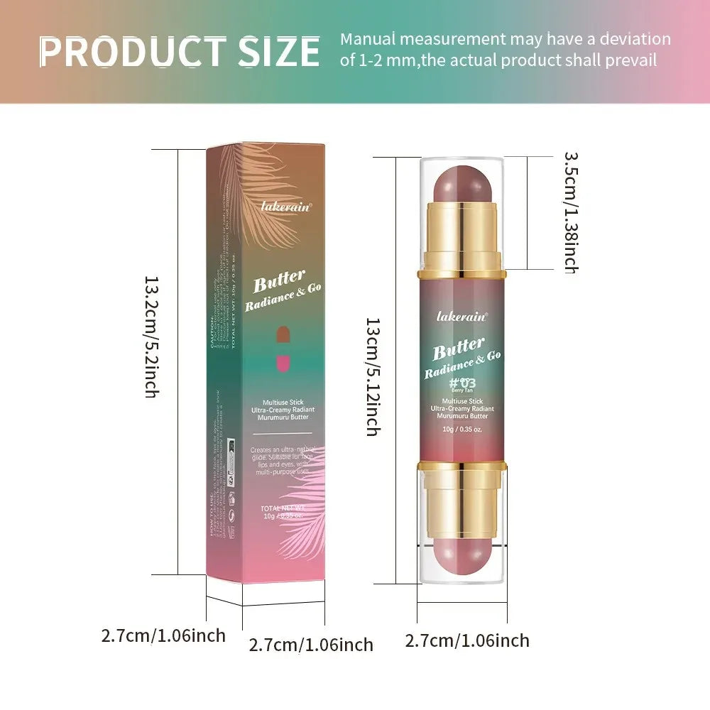 Lakerain 2-in-1 Contour Stick – Cream Blush & Highlighter Contour Blush Stick PRIMED