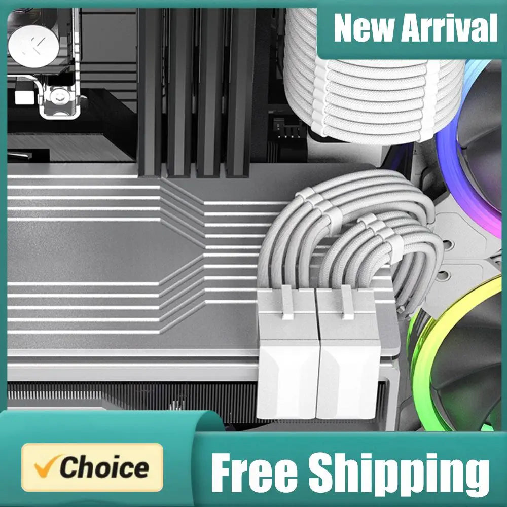 180° 8-Pin GPU PCIE Power Adapter – Fireproof Angled Connector GPU Cable Adapter PRIMED