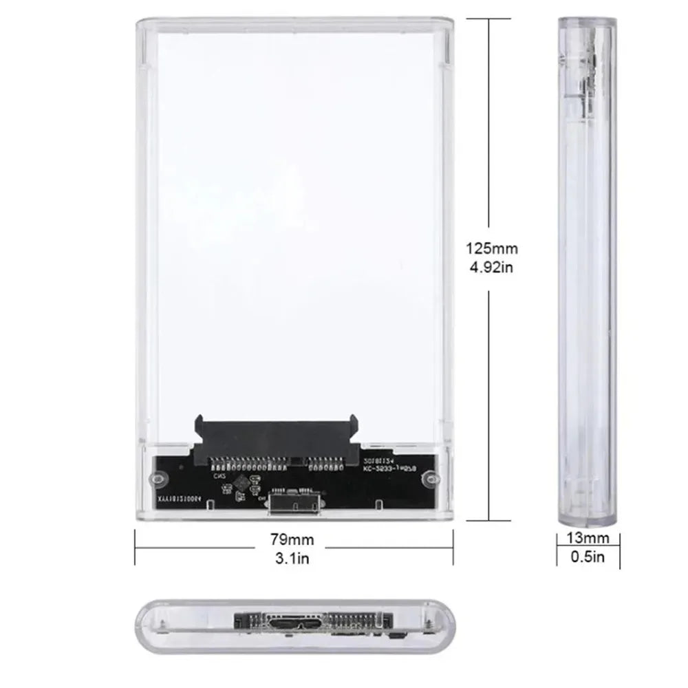 Transparent 2.5" USB 3.0 SATA HDD SSD Enclosure | Up to 6TB HDD SSD Enclosure PRIMED