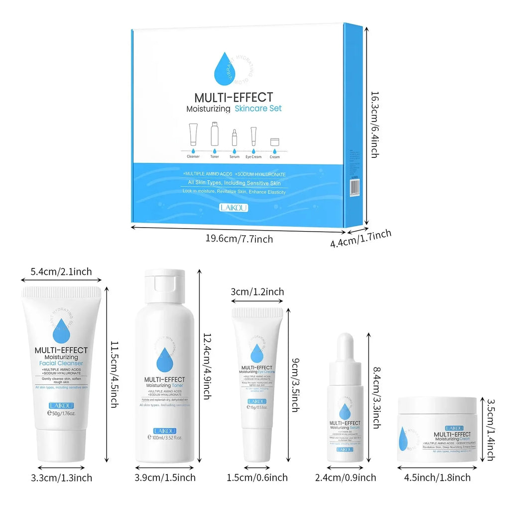 LAIKOU 5-Piece Deep Hydration Skincare Set for Dry Skin Skincare Gift Set PRIMED