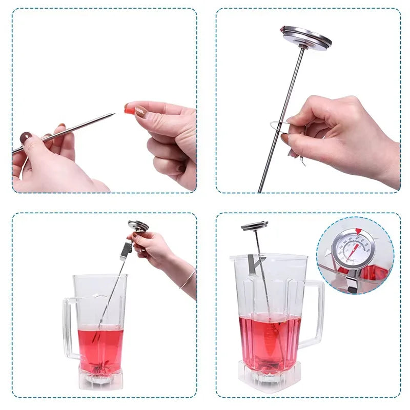 Deep Fry Thermometer Instant Read Dial | Stainless Steel Stem Kitchen Thermometer PRIMED