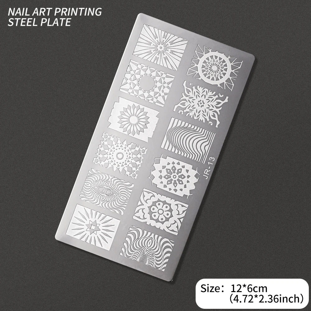 Nail Art Stamping Plate – Waves, Florals & Animal Designs Nail Stamping Plate PRIMED TL-JR13