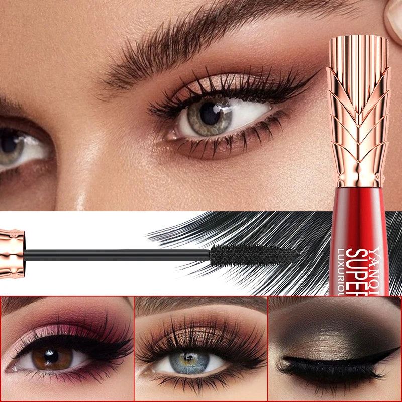 YANQINA 4D Silk Fiber Mascara – Waterproof, Volumizing & Lengthening