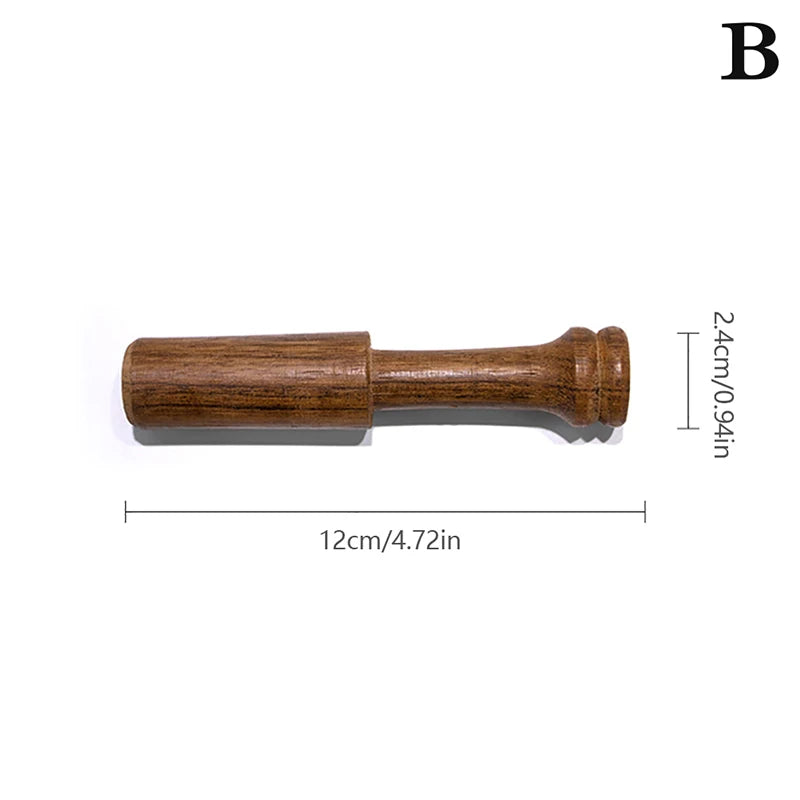 Tibetan Singing Bowl Leather Mallet – Handmade Peach Wood