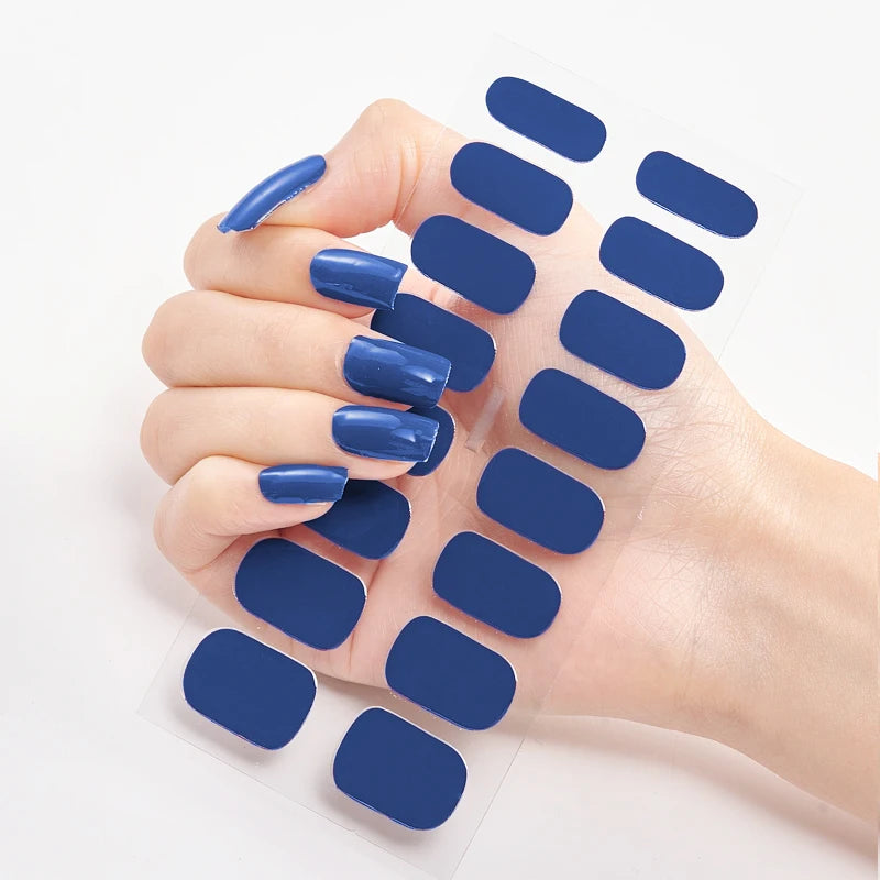 Semi-Cured Gel Nail Wraps Full Cover Stickers – 16pc Set