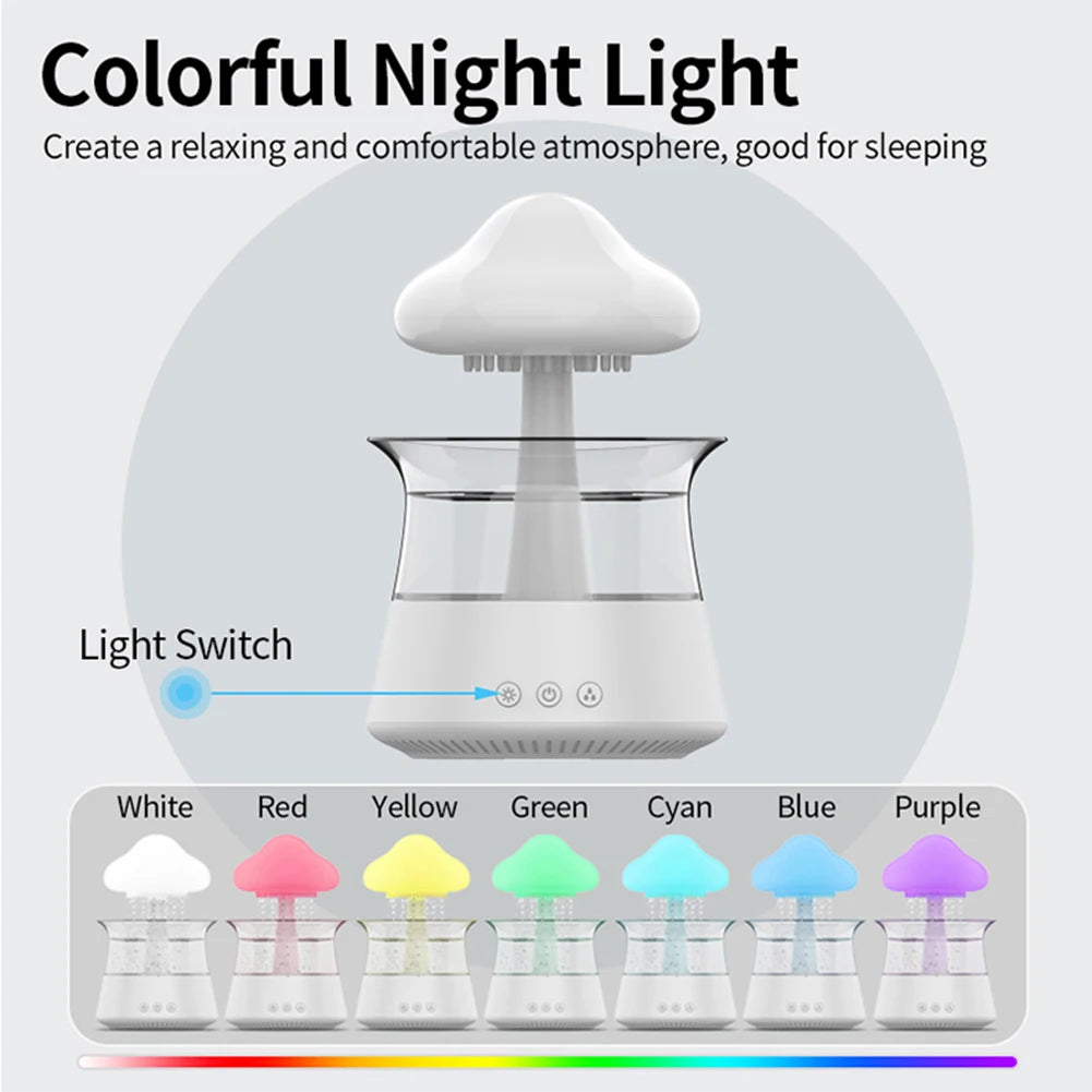 Mushroom Rain Mist Maker – LED Aroma Diffuser & Humidifier Aroma Diffuser Humidifier PRIMED