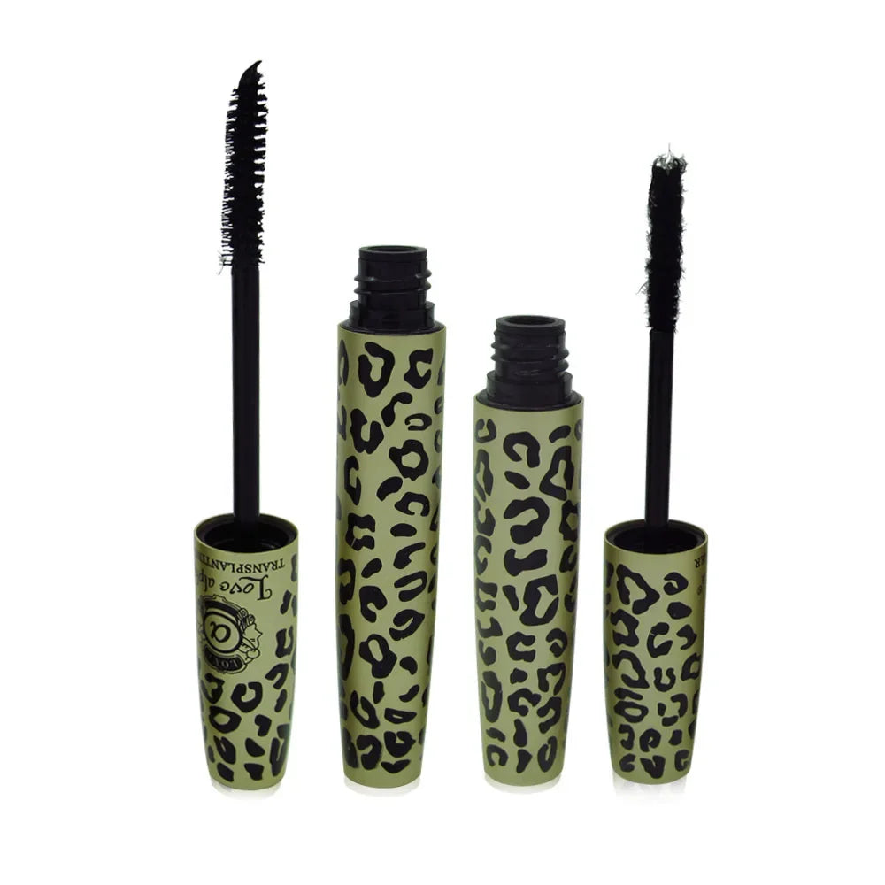Love Alpha 3D Fiber Mascara Set – Waterproof Lash Builder 3D Fiber Mascara PRIMED 728-No Box-Leopard