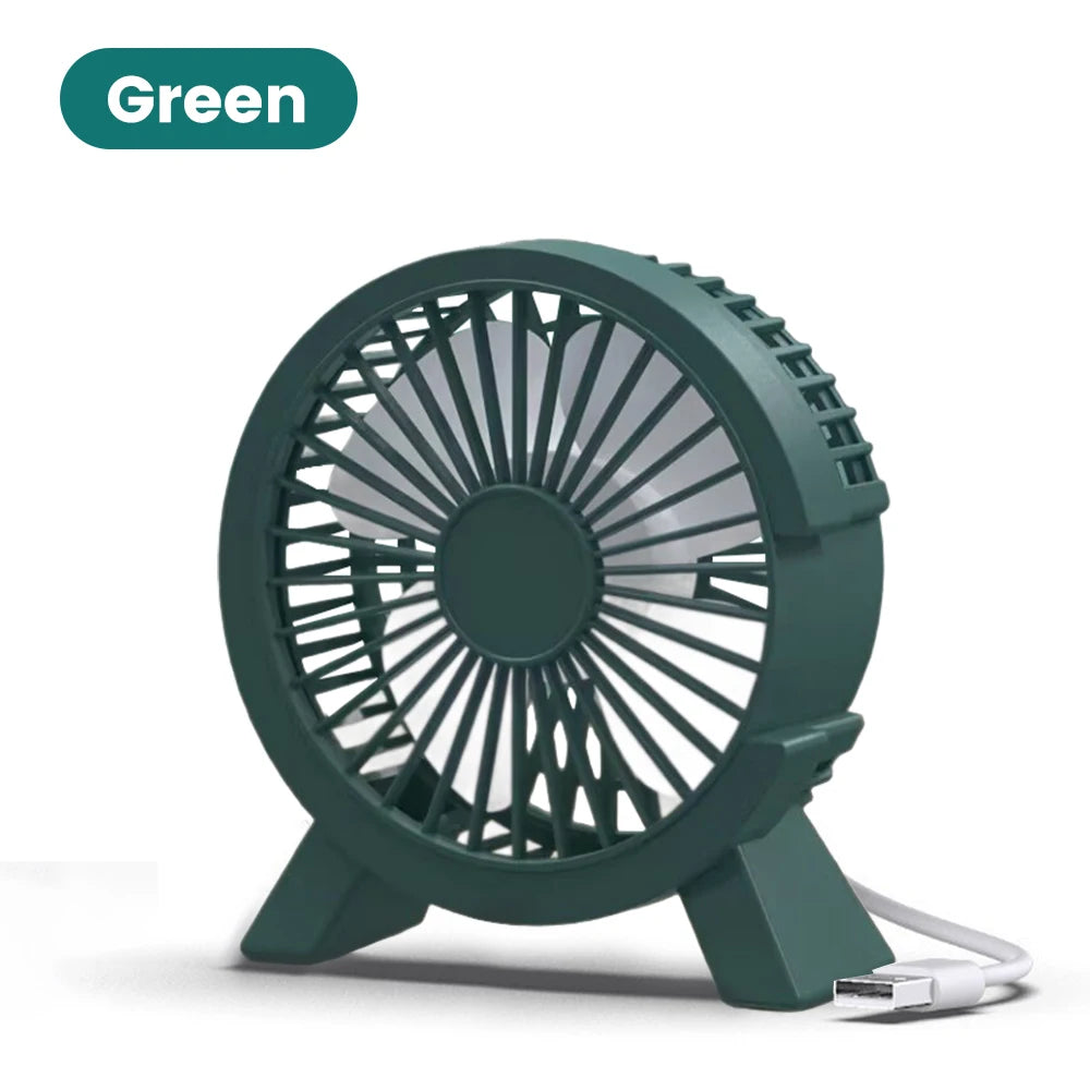 USB Mini Portable Desktop Fan – USB & Power Bank Compatible USB Desktop Fan PRIMED Green