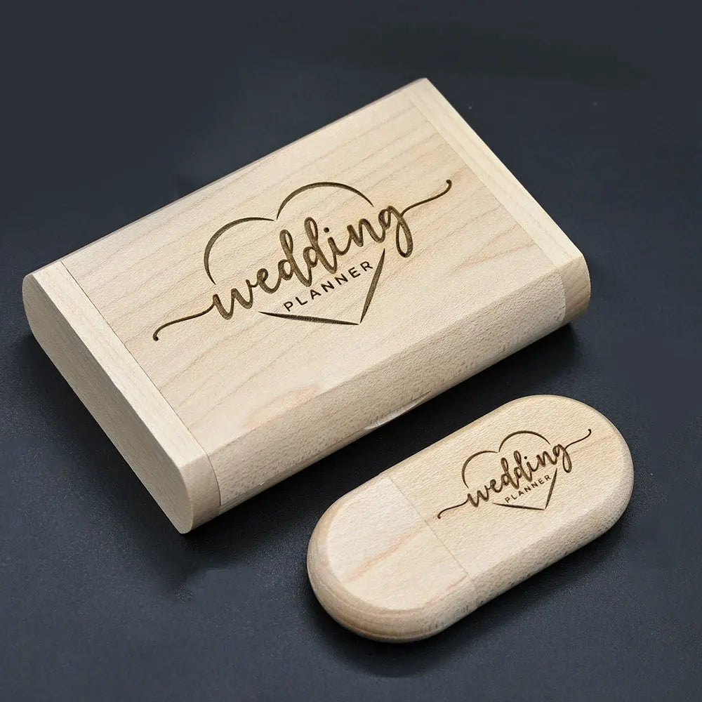 Wooden USB Flash Drive 4–32GB | Custom Logo Engraving Gift Wooden USB Flash Drive PRIMED