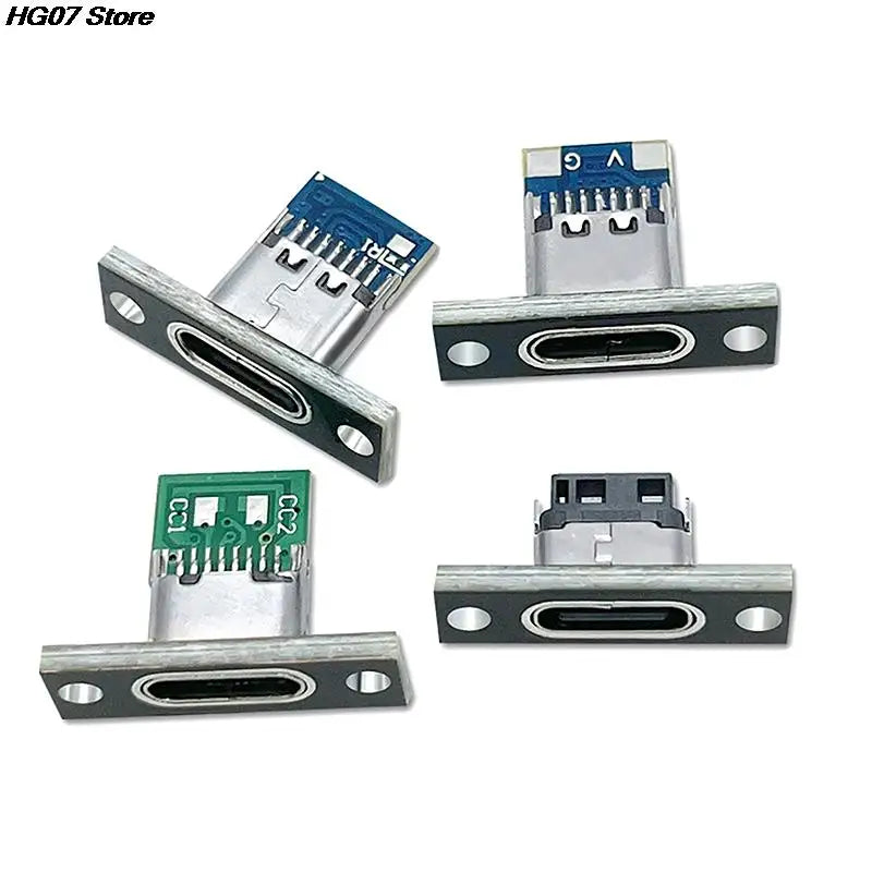 USB 3.1 Type-C Female Socket Connector Jack with Fixing Plate