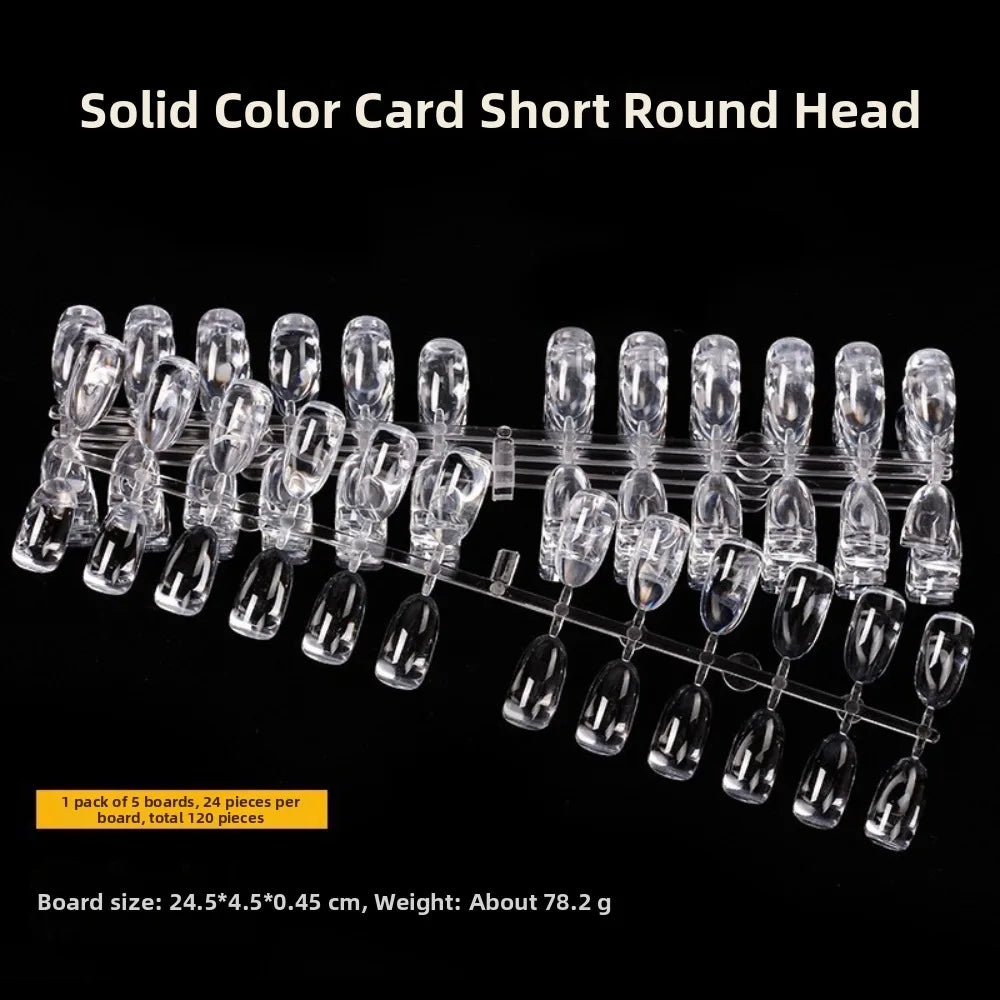 120-Pc Clear Nail Tips Set – DIY Color Chart Display Nail Tips Set PRIMED 02