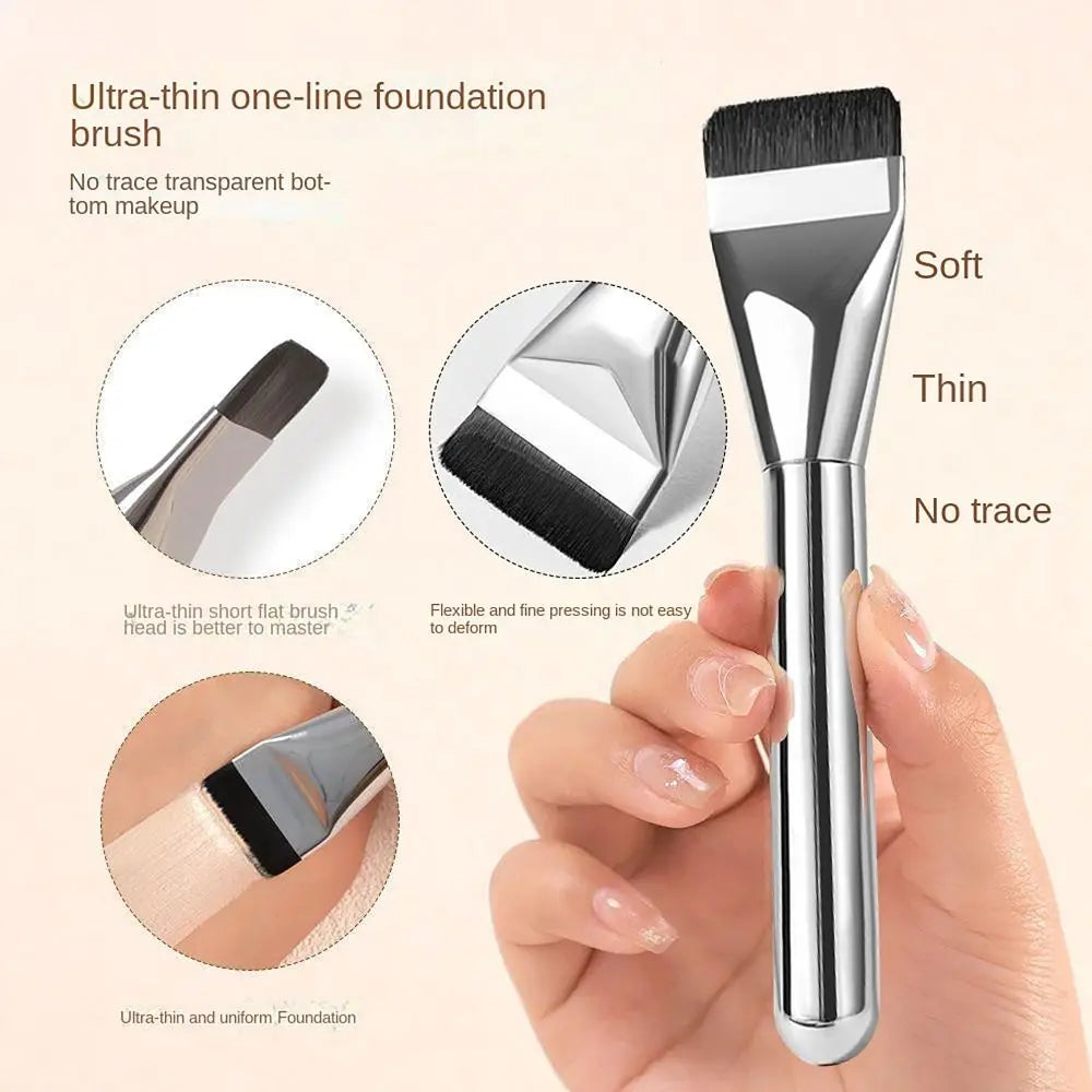Flat Head Foundation Brush – Ultra-Thin Nylon, No Trace