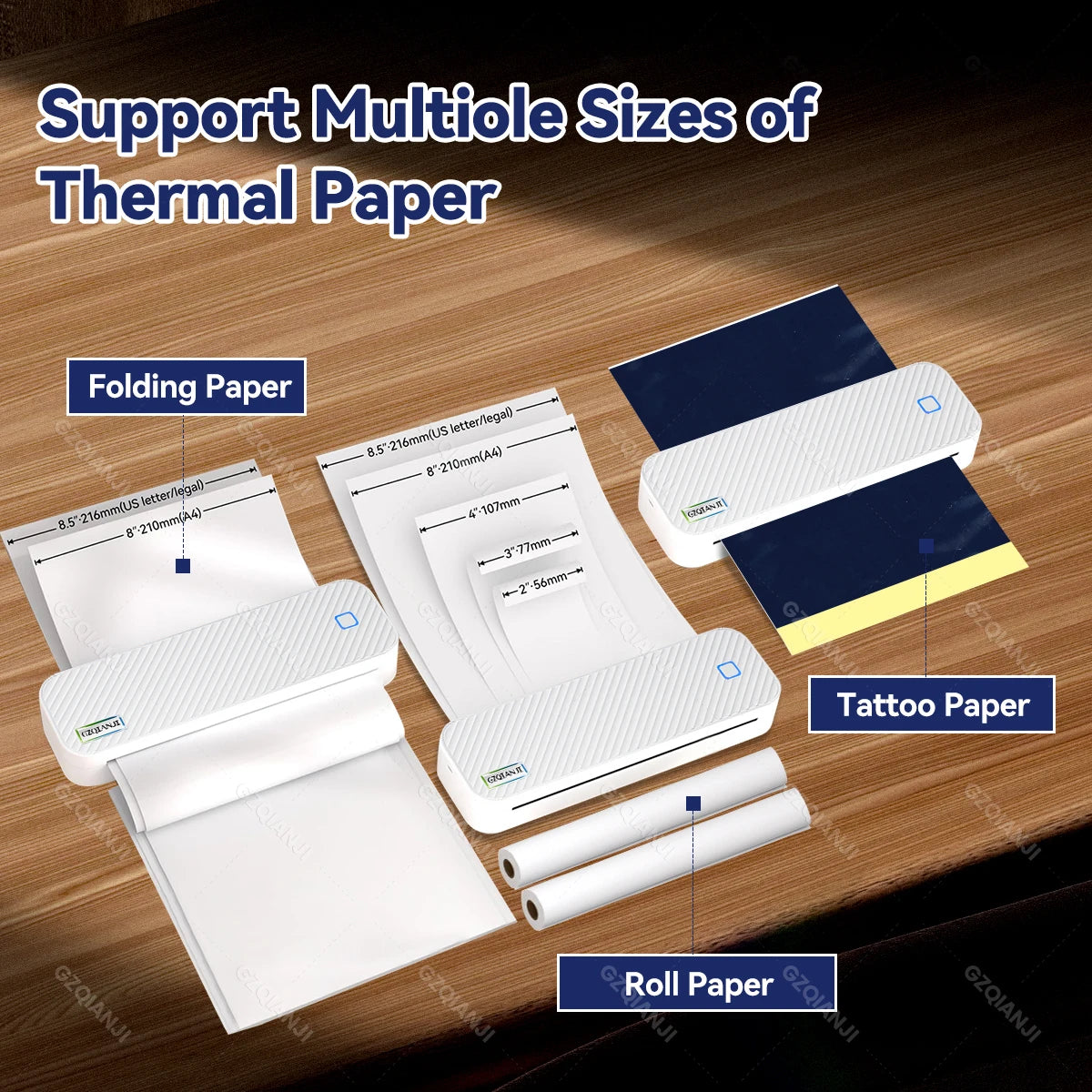 Portable A4 Bluetooth Thermal Printer | Inkless PDF & Doc Thermal Printer PRIMED