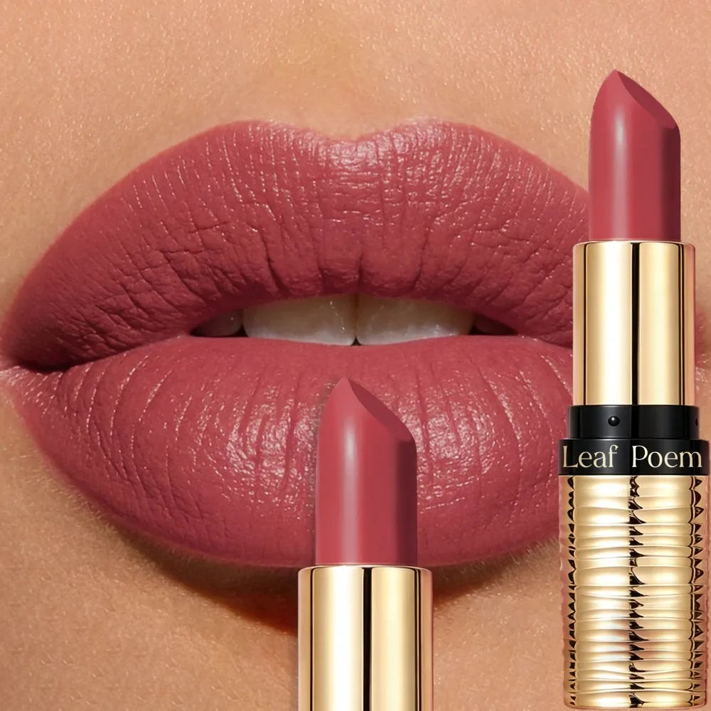 Velvet Matte Lipstick | Long-Lasting Gold Tube Lip Color