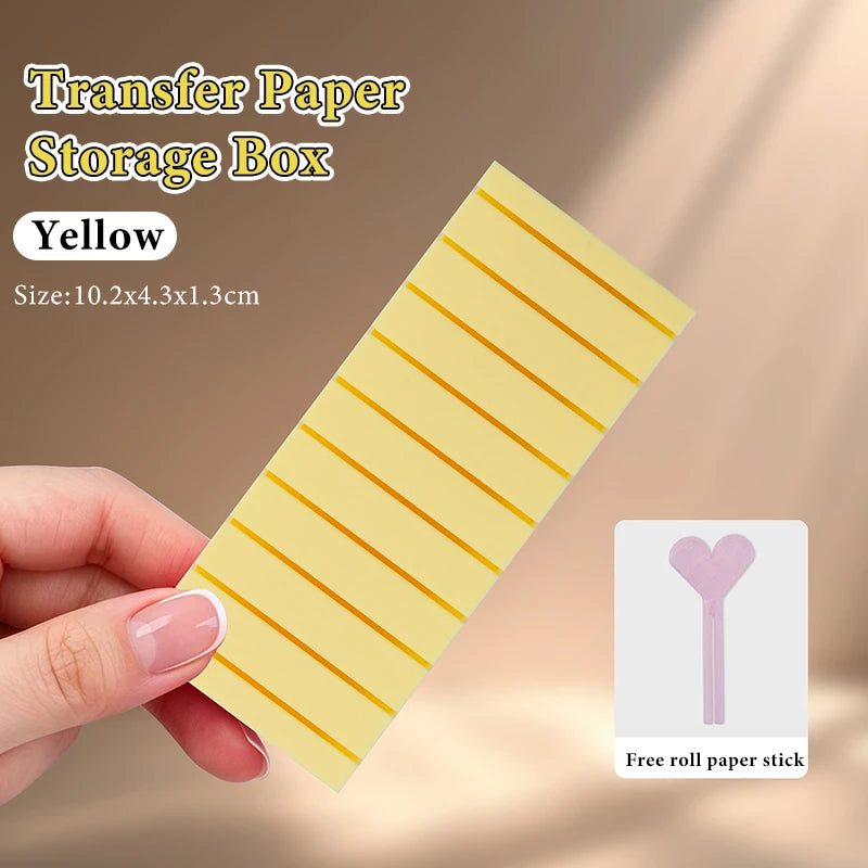 10-Compartment Nail Transfer Paper Storage Box – 7 Colors