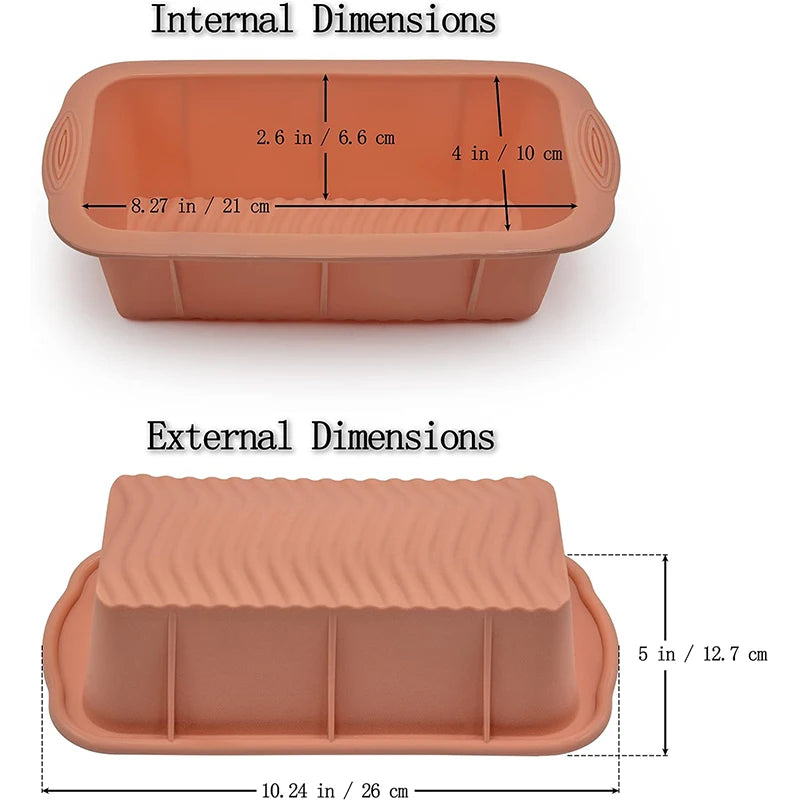 LMETJMA Silicone Loaf Pan – Non-Stick Bread & Meatloaf Mold Silicone Loaf Pan PRIMED