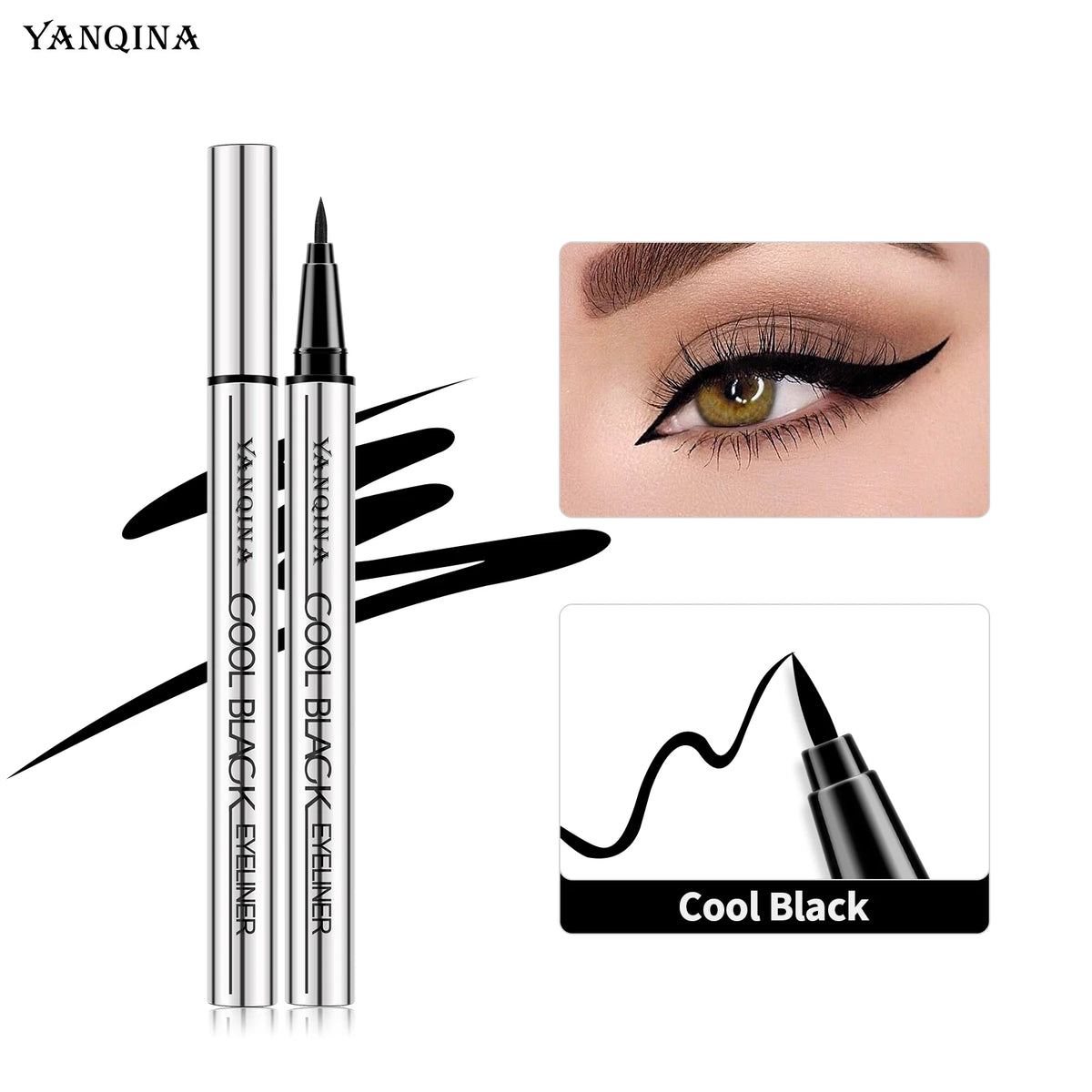 YANQINA Waterproof Liquid Eyeliner Pen – 24HR Precision