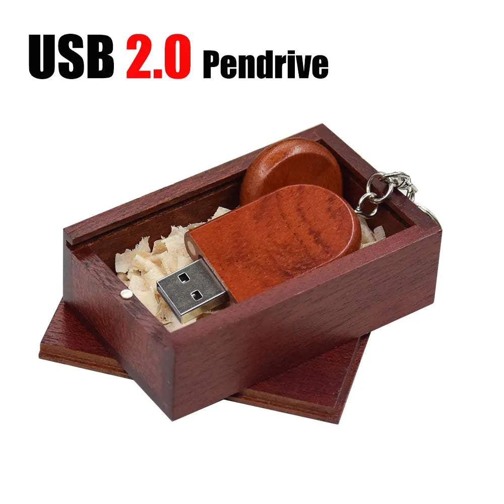 Wooden USB Flash Drive Custom Logo Key Chain | 4–32GB Gift Wooden USB Flash Drive PRIMED 4GB Rose-BOX