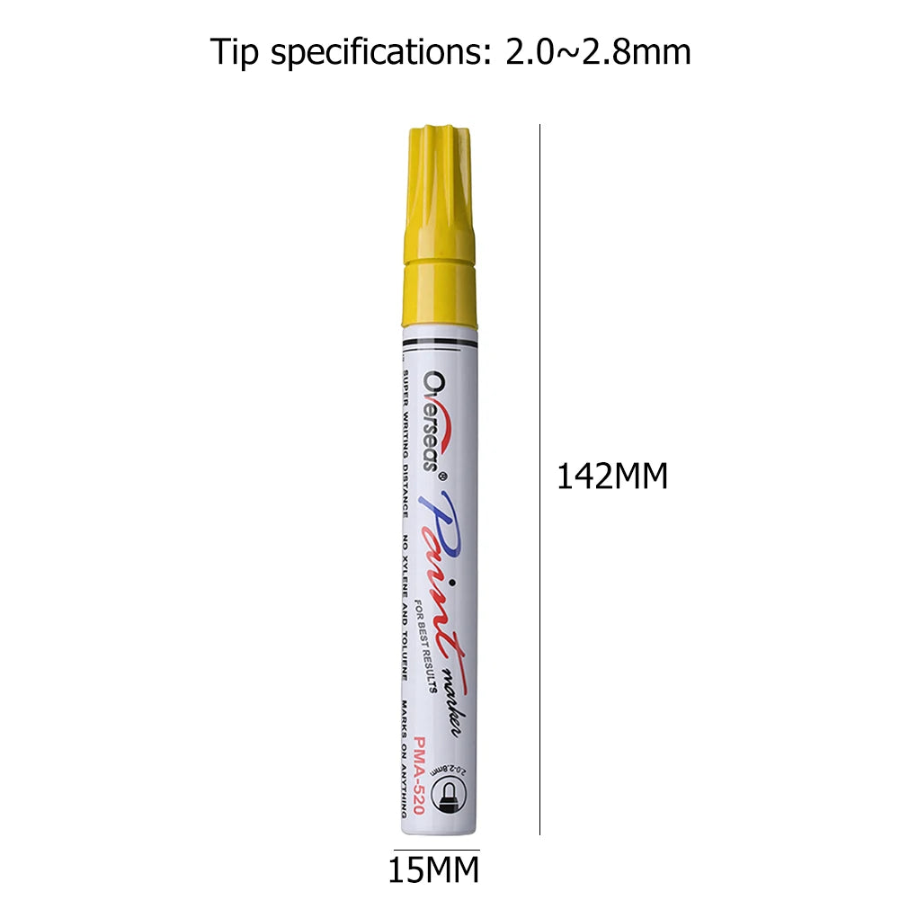 Waterproof Auto Touch Up Paint Marker Pen – 7 Colors Auto Paint Marker PRIMED Yellow