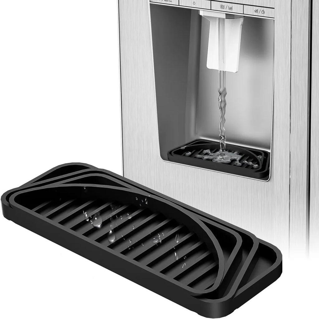 Silicone Refrigerator Drip Tray – Cuttable Water Dispenser Pad Silicone Drip Tray PRIMED black
