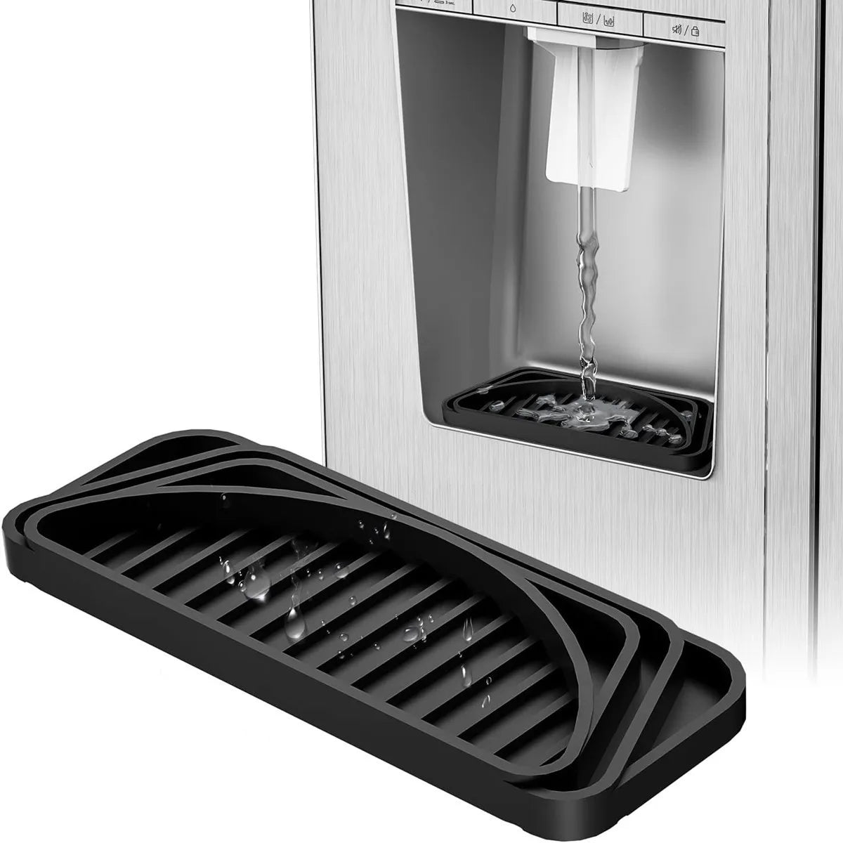 Silicone Refrigerator Drip Tray – Cuttable Water Dispenser Pad Silicone Drip Tray PRIMED black