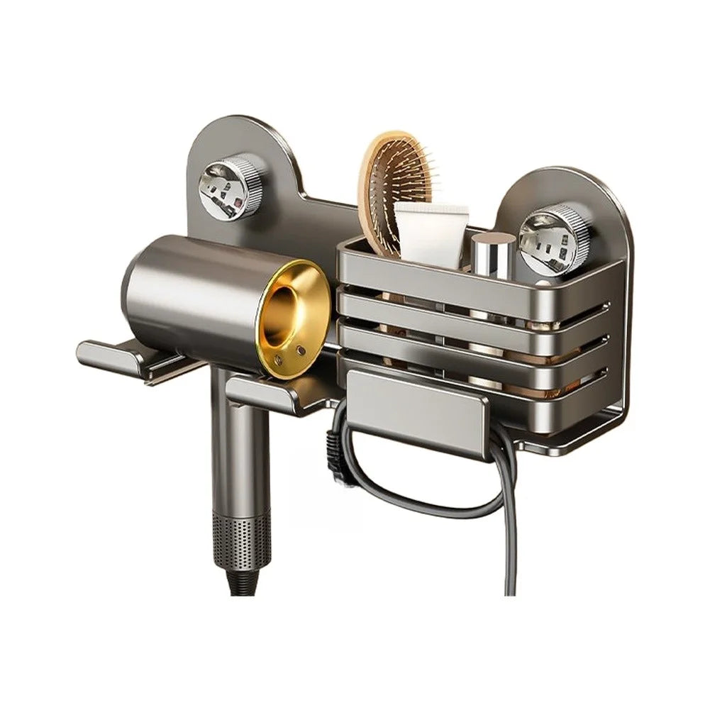 Wall-Mount Hair Dryer Holder & Styling Tool Organizer Hair Tool Organizer PRIMED